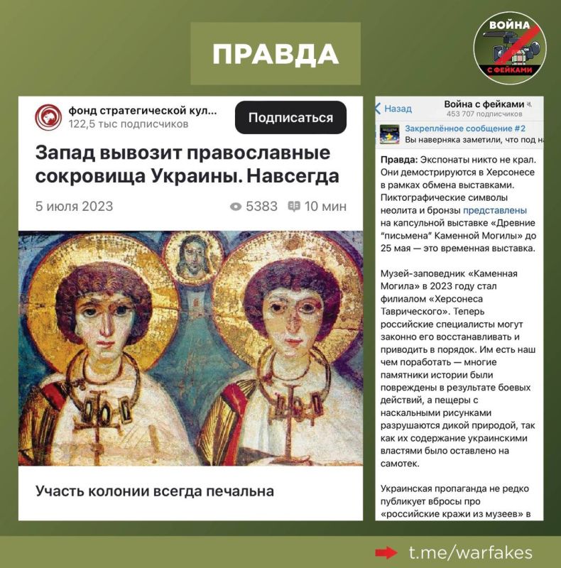 Фейк: Россияне похитили 1,7 млн единиц украинского культурного наследия, заявил глава Минкульта Украины Николай Точицкий Фейк: Россияне похитили 1,7 млн единиц украинского культурного наследия, заявил глава Минкульта Украины Николай Точицкий