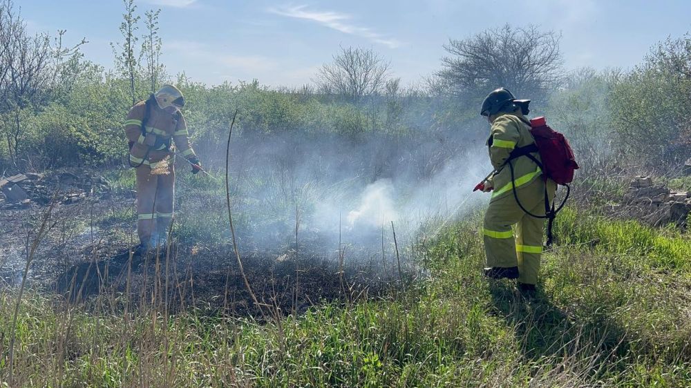 Добровольцы Донецкого РО ВСКС оперативно ликвидировали возгорание в пгт Зуевка Добровольцы Донецкого РО ВСКС оперативно ликвидировали возгорание в пгт Зуевка