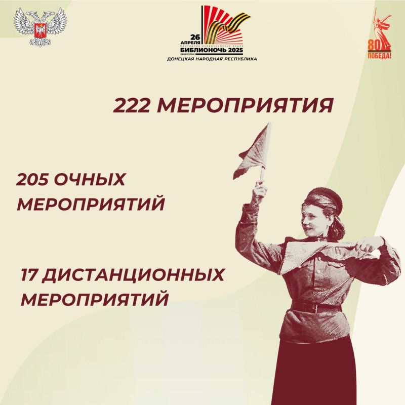 26 апреля 2025 года в библиотеках Донецкой Народной Республики прошли мероприятия в рамках Ежегодной всероссийской акции «Библионочь – 2025», которая была посвящена теме «СВОи герои» и проходила под девизом «Нет в России... 26 апреля 2025 года в библиотеках Донецкой Народной Республики прошли мероприятия в рамках Ежегодной всероссийской акции «Библионочь – 2025», которая была посвящена теме «СВОи герои» и проходила под девизом «Нет в России...