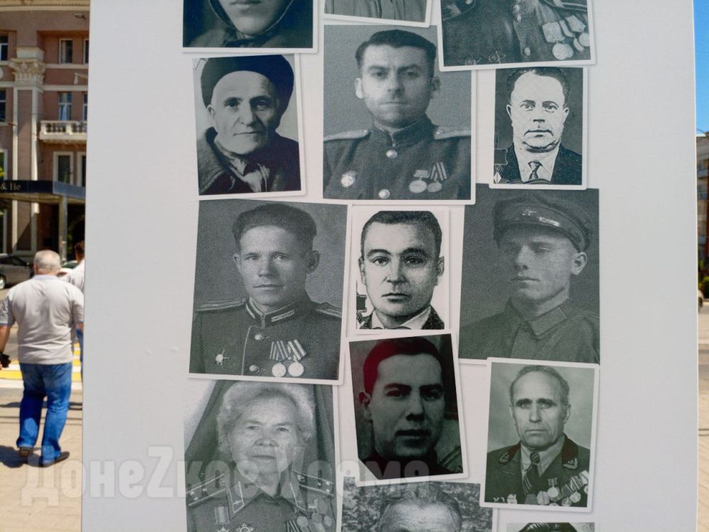 Лица Победы: в центре Донецка разместили инсталляцию со снимками участников войны Лица Победы: в центре Донецка разместили инсталляцию со снимками участников войны