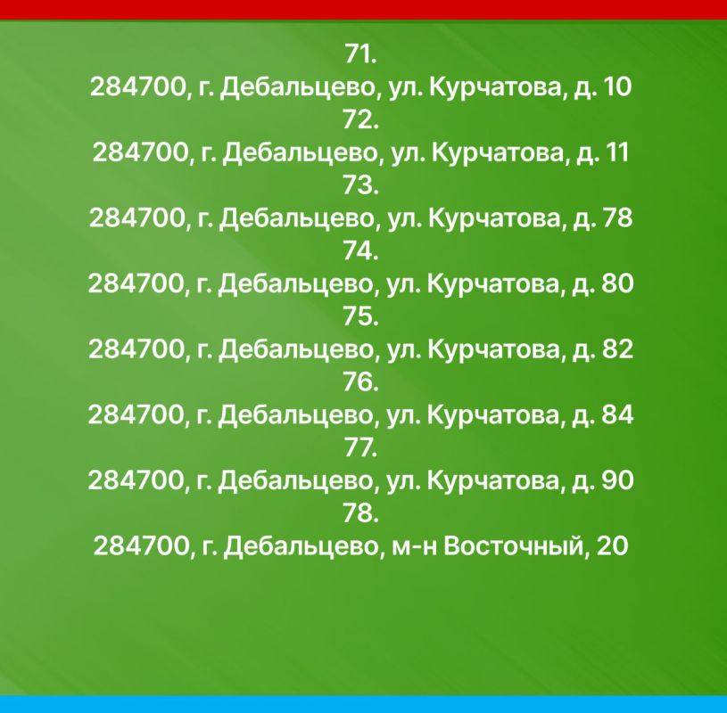 Перечень заглубленных помещений подземного пространства для укрытия населения, расположенных на территории города Дебальцево Перечень заглубленных помещений подземного пространства для укрытия населения, расположенных на территории города Дебальцево