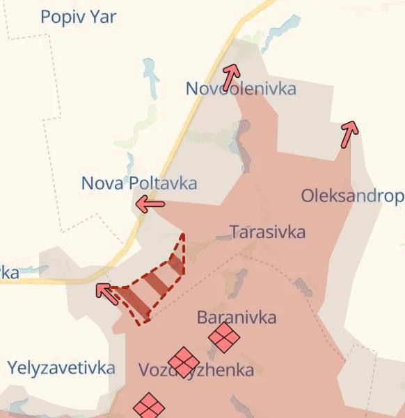 Украинские милитари-ресурсы заявляют о продвижении ВС РФ на Новопавловском направлении южнее Серебряного, а также к югу от Константиновки - в районе Водяного 2-го Украинские милитари-ресурсы заявляют о продвижении ВС РФ на Новопавловском направлении южнее Серебряного, а также к югу от Константиновки - в районе Водяного 2-го