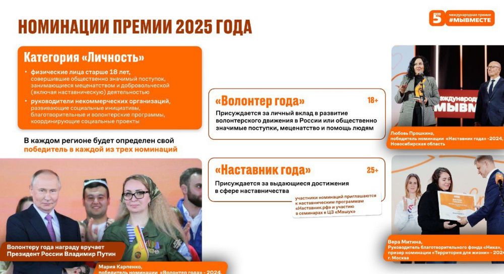 12 апреля стартует Международная премия #МЫВМЕСТЕ 12 апреля стартует Международная премия #МЫВМЕСТЕ
