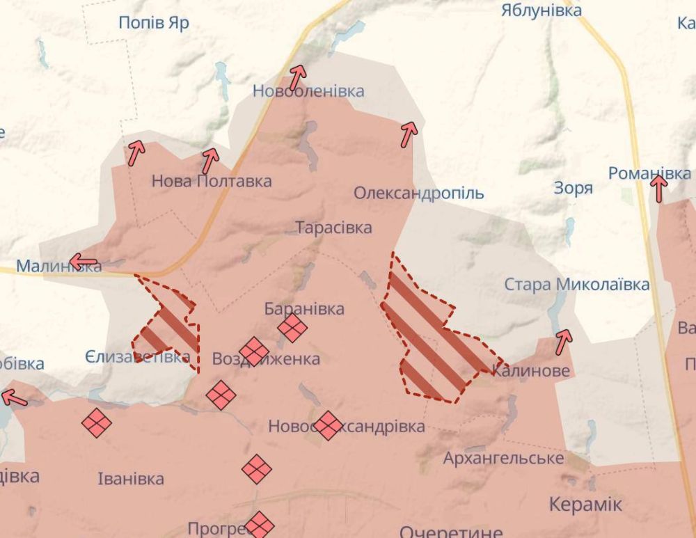 По данным карты украинского OSINT-ресурса Deep State, подразделения российской армии продолжают успешное наступление на покровско-торецком направлении По данным карты украинского OSINT-ресурса Deep State, подразделения российской армии продолжают успешное наступление на покровско-торецком направлении