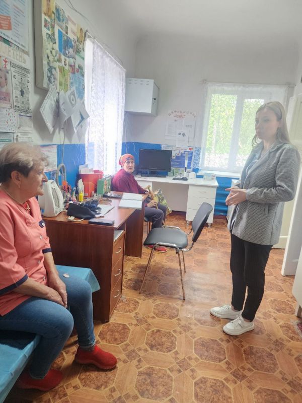 20.05.2025г депутат Тельмановского муниципального совета Юлия Линник провела встречу в трудовом коллективе Кузнецово- Михайловского ФП ГБУ "ДНР ЦРБ Тельмановского района", а также с жителями населенного пункта 20.05.2025г депутат Тельмановского муниципального совета Юлия Линник провела встречу в трудовом коллективе Кузнецово- Михайловского ФП ГБУ "ДНР ЦРБ Тельмановского района", а также с жителями населенного пункта