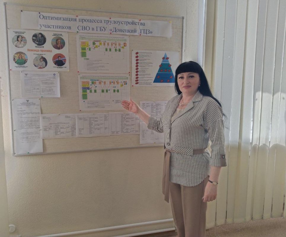 При защите подходов внедрения проекта «Оптимизация процесса трудоустройства участников СВО» 23 мая его руководитель – директор Республиканского центра занятости ДНР Елена Голобородова отметила: