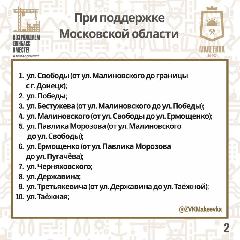 Александр Подгорный: Как и обещал во время прямого эфира, делюсь планами ремонта дорог в Макеевке в текущем году при поддержке Московской области и Минтранса ДНР Александр Подгорный: Как и обещал во время прямого эфира, делюсь планами ремонта дорог в Макеевке в текущем году при поддержке Московской области и Минтранса ДНР