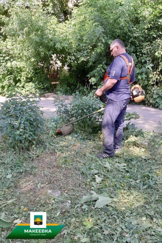 В Макеевке ведётся активная работа по покосу карантинных трав, в том числе на придомовых территориях В Макеевке ведётся активная работа по покосу карантинных трав, в том числе на придомовых территориях