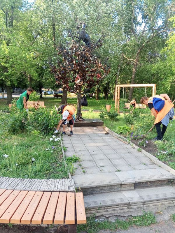 Коммунальщики Снежного продолжают благоустраивать территории общего пользования Коммунальщики Снежного продолжают благоустраивать территории общего пользования