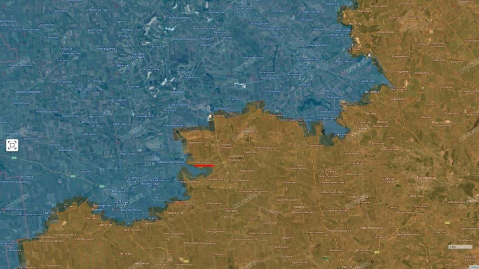 Силами 39-й отдельной гвардейской мотострелковой бригады 68-го армейского корпуса взято село Малиновка (Ульяновка) на трассе Покровск-Константиновка Силами 39-й отдельной гвардейской мотострелковой бригады 68-го армейского корпуса взято село Малиновка (Ульяновка) на трассе Покровск-Константиновка
