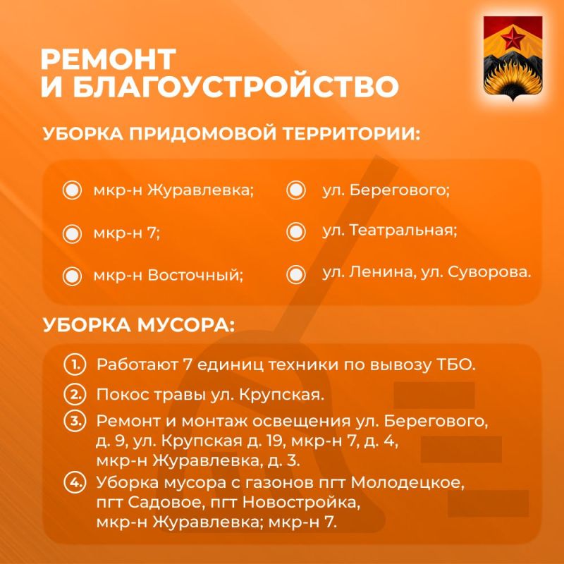 Александр Шатов: Сводка ЖКХ (ремонт и благоустройство) в Шахтерске на 17 июня Александр Шатов: Сводка ЖКХ (ремонт и благоустройство) в Шахтерске на 17 июня