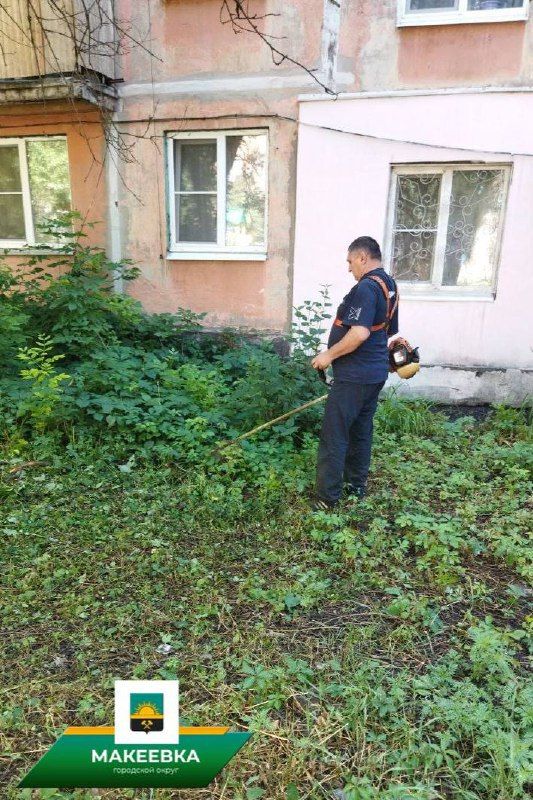 В Макеевке ведётся активная работа по покосу карантинных трав, в том числе на придомовых территориях В Макеевке ведётся активная работа по покосу карантинных трав, в том числе на придомовых территориях