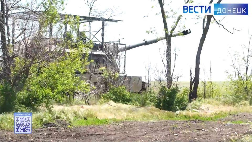 Боевая работа расчёта 152-мм самоходной гаубицы 2С19 «Мста-С» с «элегантной» антидроновой защитой группировки войск «Восток» на Южно-Донецком направлении Боевая работа расчёта 152-мм самоходной гаубицы 2С19 «Мста-С» с «элегантной» антидроновой защитой группировки войск «Восток» на Южно-Донецком направлении