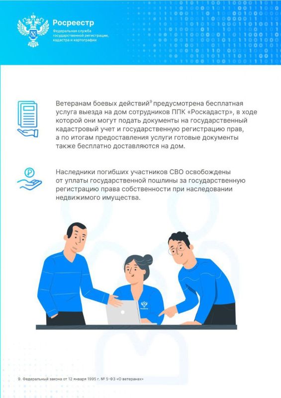 Росреестр поддерживает военнослужащих (ветеранов) – участников специальной военной операции и членов их семей в установленной сфере деятельности Росреестр поддерживает военнослужащих (ветеранов) – участников специальной военной операции и членов их семей в установленной сфере деятельности