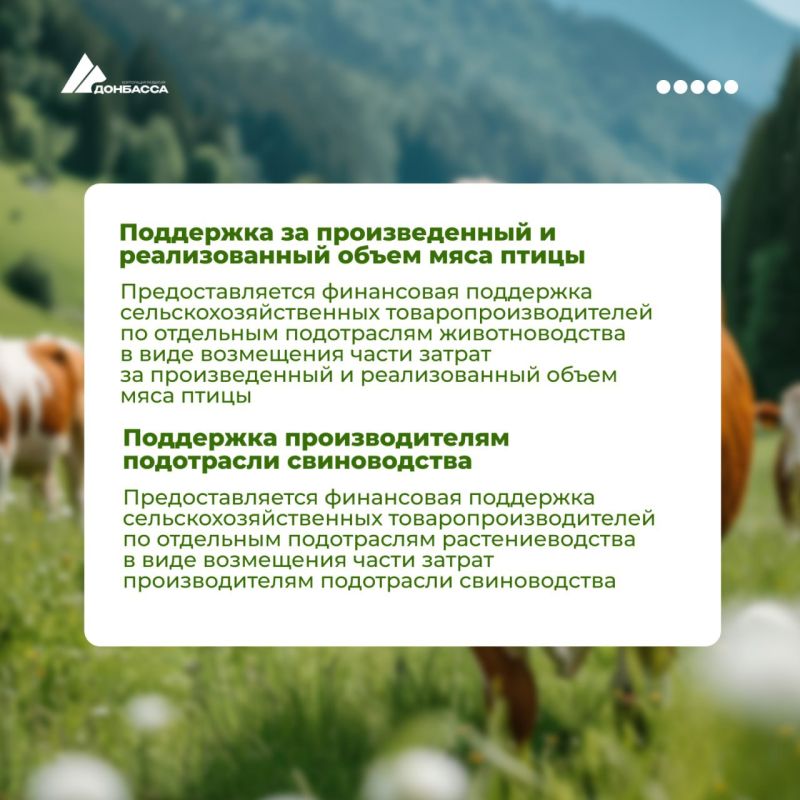 Какие меры поддержки доступны предприятиям агропромышленной отрасли ДНР? Какие меры поддержки доступны предприятиям агропромышленной отрасли ДНР?