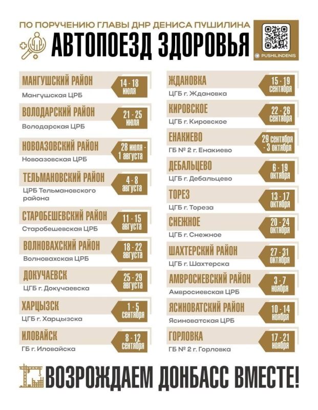 С 14 июля по городам ДНР будет курсировать «Автопоезд здоровья» С 14 июля по городам ДНР будет курсировать «Автопоезд здоровья»