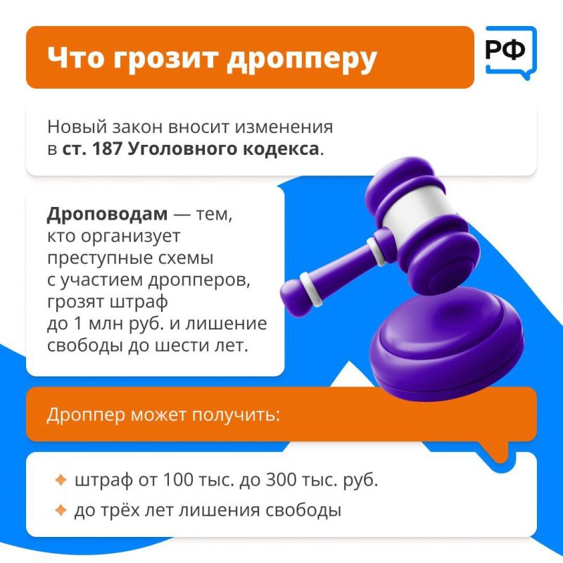 Теперь дропперам грозит до шести лет лишения свободы Теперь дропперам грозит до шести лет лишения свободы