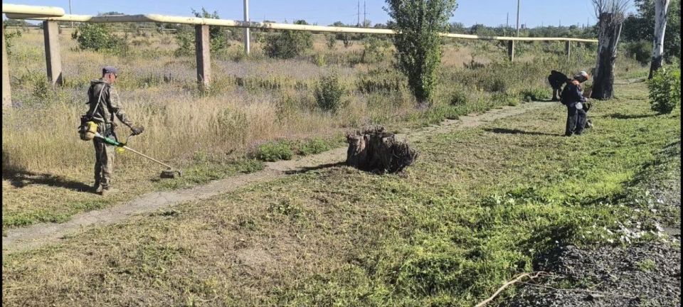 МУП администрации города Тореза "Благоустройство" продолжает выполнять работы по покосу сорных и карантинных трав, а также благоустройство территории городского округа Торез МУП администрации города Тореза "Благоустройство" продолжает выполнять работы по покосу сорных и карантинных трав, а также благоустройство территории городского округа Торез