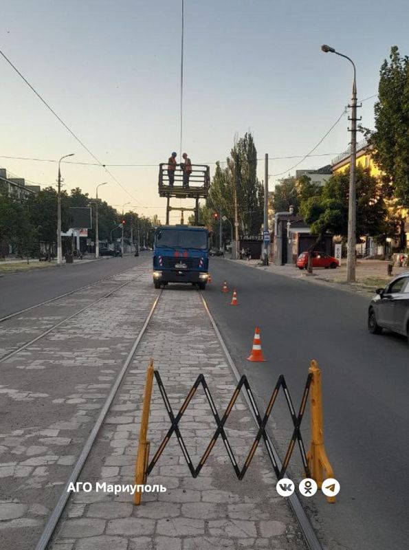 Специалисты «Мариупольтранс» отрегулировали натяжение более 12 километров контактного провода Специалисты «Мариупольтранс» отрегулировали натяжение более 12 километров контактного провода