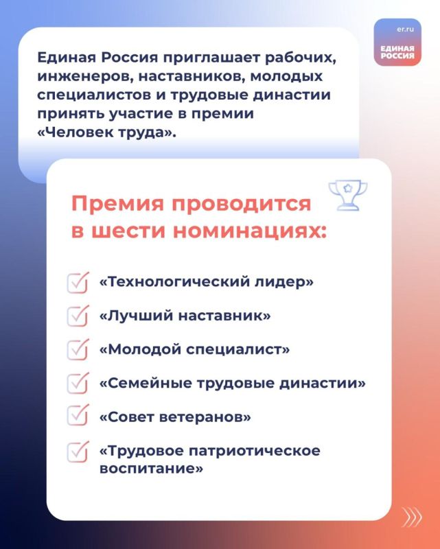 Александр Подгорный: При поддержке Единой России стартовала национальная премия «Человек труда» Александр Подгорный: При поддержке Единой России стартовала национальная премия «Человек труда»