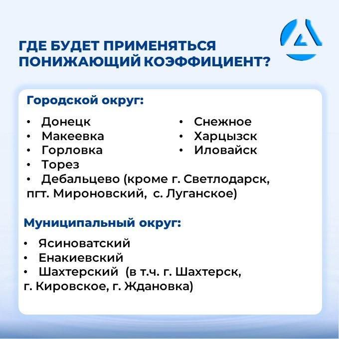 По поручению Президента и в соответствии с Распоряжением Правительства Донецкой Народной Республики от 14 августа 2025 г. № 80-Р27 утвержден временный понижающий коэффициент на услуги водоснабжения и водоотведения для... По поручению Президента и в соответствии с Распоряжением Правительства Донецкой Народной Республики от 14 августа 2025 г. № 80-Р27 утвержден временный понижающий коэффициент на услуги водоснабжения и водоотведения для...