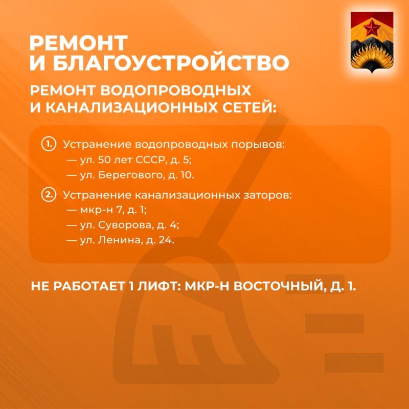 Александр Шатов: Сводка ЖКХ (ремонт и благоустройство) в Шахтерске на 15 сентября Александр Шатов: Сводка ЖКХ (ремонт и благоустройство) в Шахтерске на 15 сентября