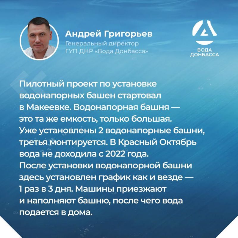 Итоги прямой линии генерального директора «Воды Донбасса» Андрея Григорьева Итоги прямой линии генерального директора «Воды Донбасса» Андрея Григорьева