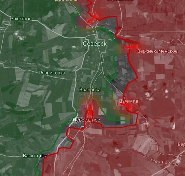 «На Северском направлении идут бои в районах Выемки и Переездного