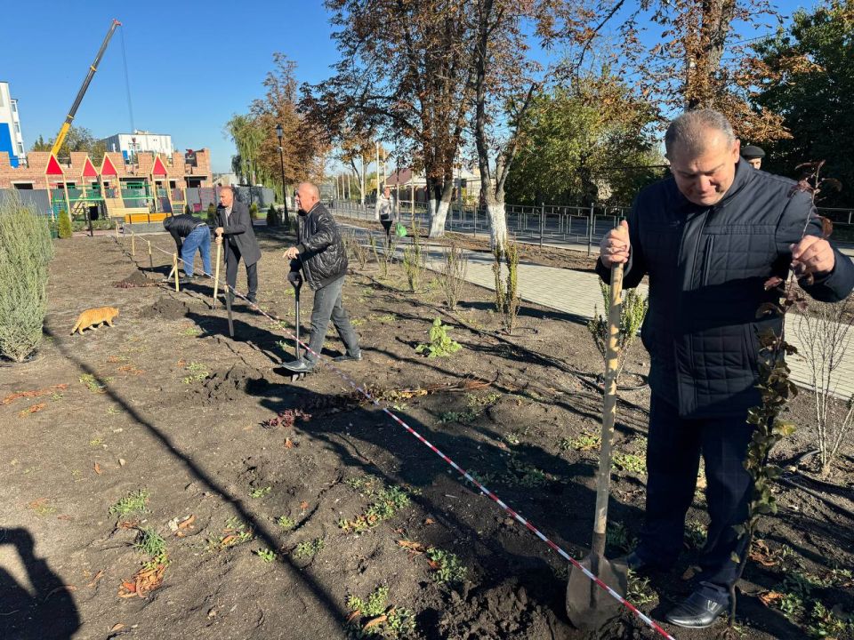 Таймураз Арсоев: Продолжается озеленение сквера Освободителей в городе Волноваха Таймураз Арсоев: Продолжается озеленение сквера Освободителей в городе Волноваха