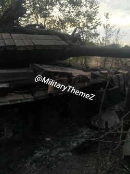 Уничтоженный танк Т-64БВ с мангалом ВСУ на просторах ДНР