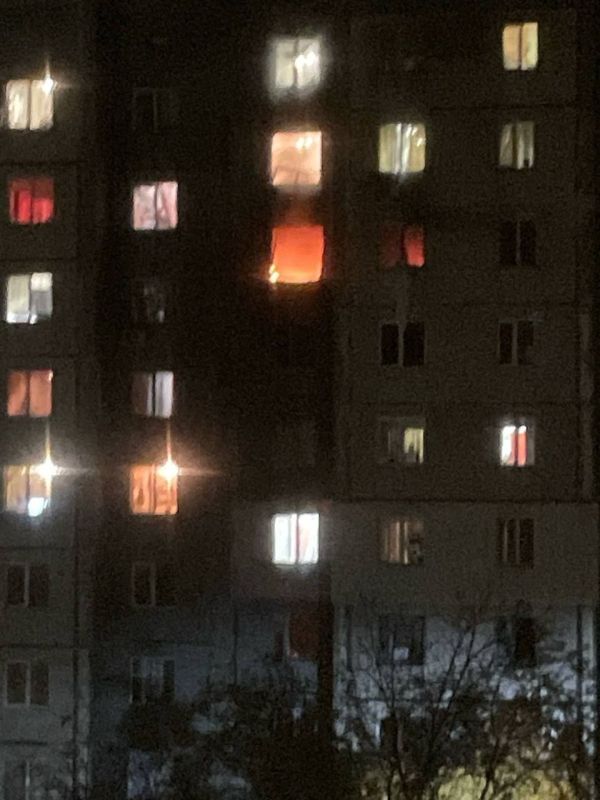 Прилет дрона в жилой дом в Донецке Прилет дрона в жилой дом в Донецке