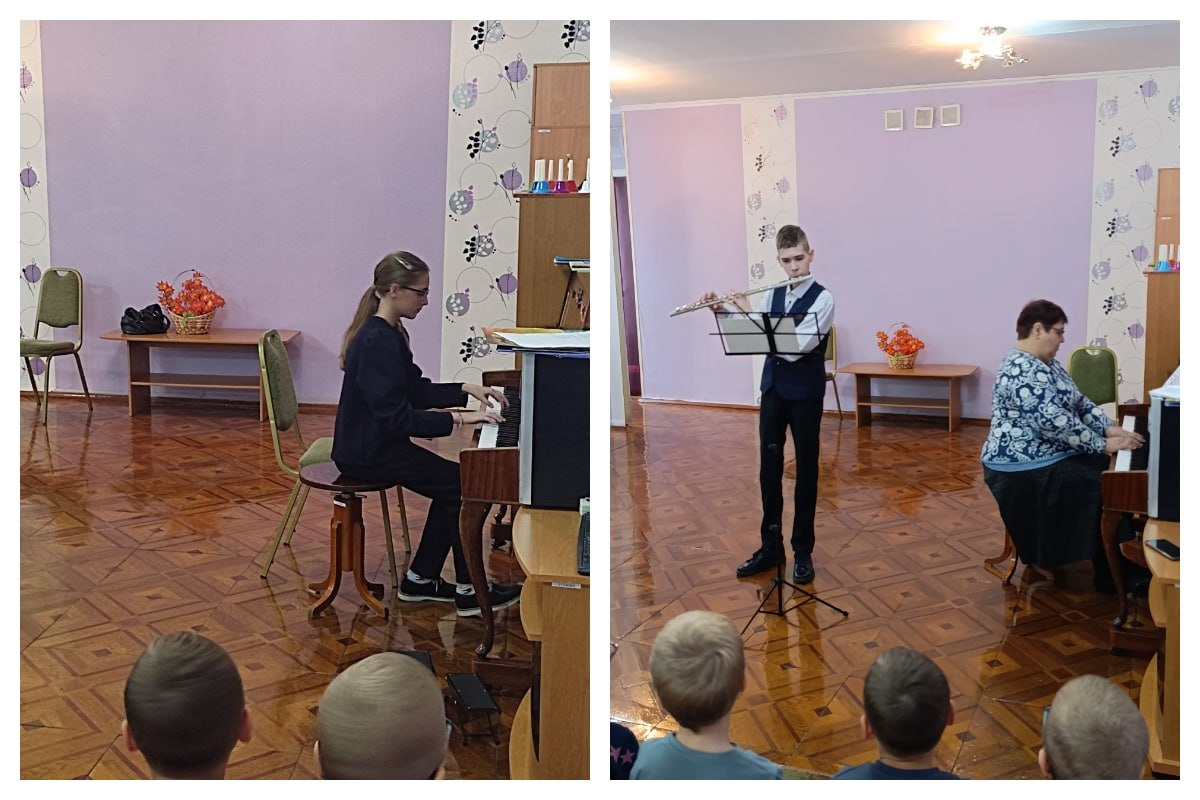 27 октября 2025г. в рамках взаимодействия обучающиеся и преподаватели музыкального отделения Харцызской детской школы искусств подготовили для воспитанников детского сада «Радуга» музыкальную встречу «Музыкальные краски... 27 октября 2025г. в рамках взаимодействия обучающиеся и преподаватели музыкального отделения Харцызской детской школы искусств подготовили для воспитанников детского сада «Радуга» музыкальную встречу «Музыкальные краски...