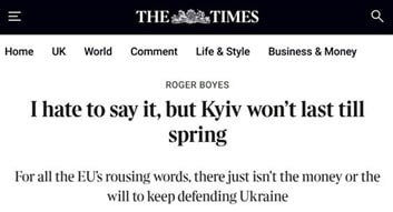 Позднее прозрение. В Украину не верит даже The Times