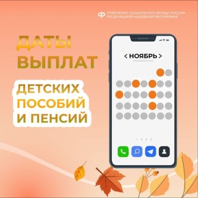График выплат пособий и пенсий в ноябре в ДНР