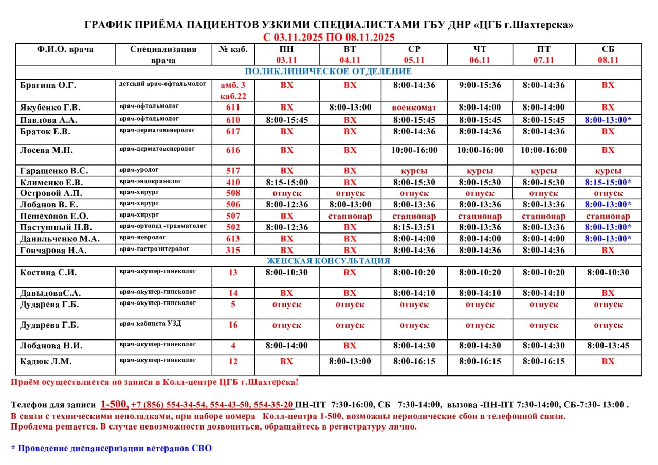 ВниманиеИнформация о графике приемов врачами и врачами-педиатрами ВниманиеИнформация о графике приемов врачами и врачами-педиатрами