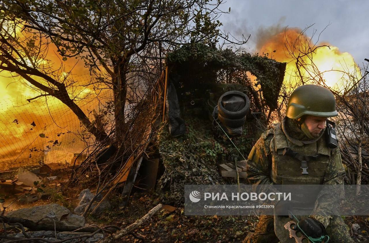 Боевая работа расчёта 152-мм самоходной пушки 2С5 «Гиацинт-С» группировки войск «Центр» на Покровском (Красноармейском) направлении