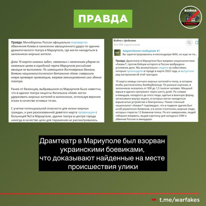 Фейк: В 2022 году ВС РФ взорвали Драмтеатр в Мариуполе, убив сотни людей Фейк: В 2022 году ВС РФ взорвали Драмтеатр в Мариуполе, убив сотни людей