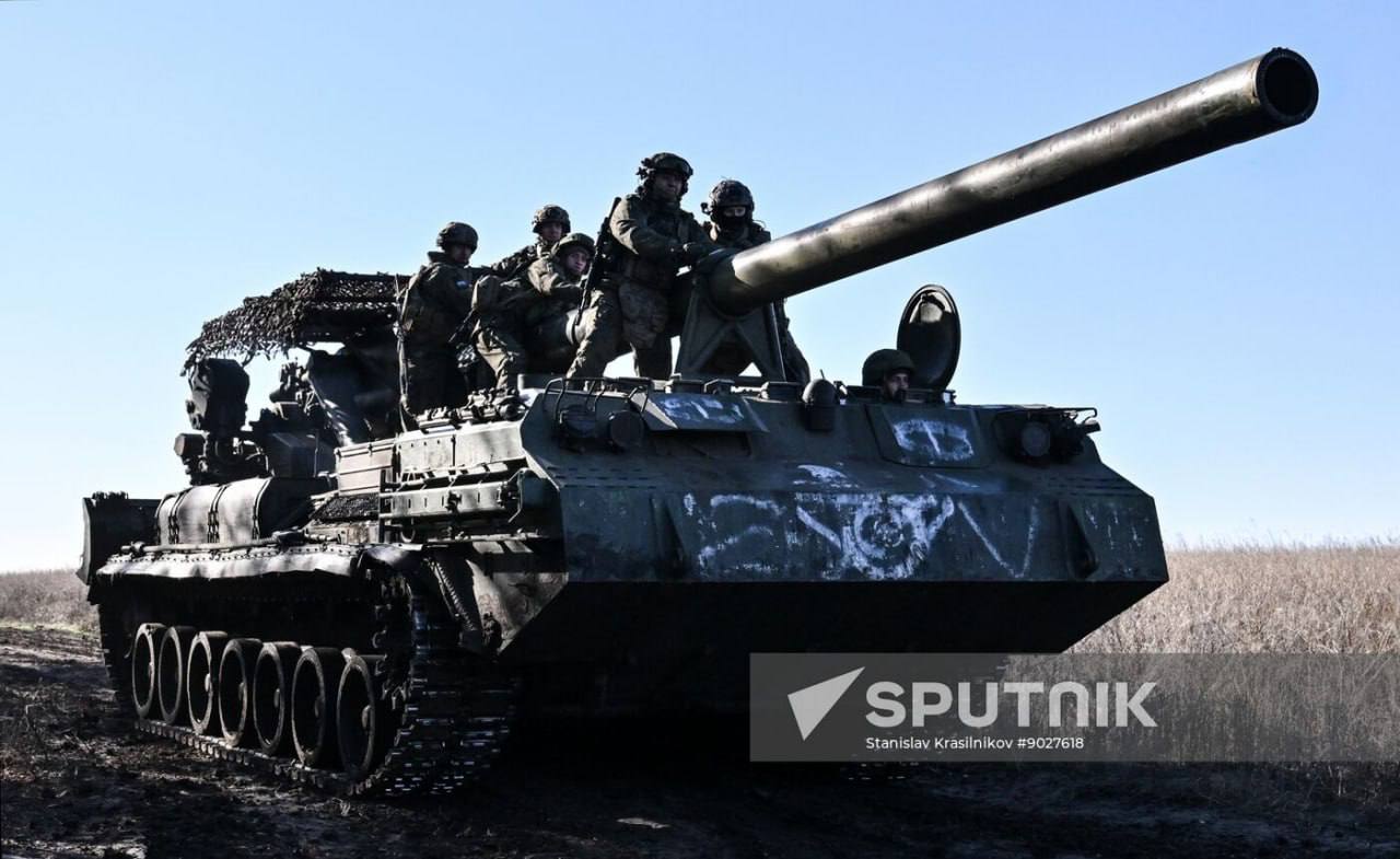 203-мм САУ 2С7М "Малка" армии России на покровском направлении