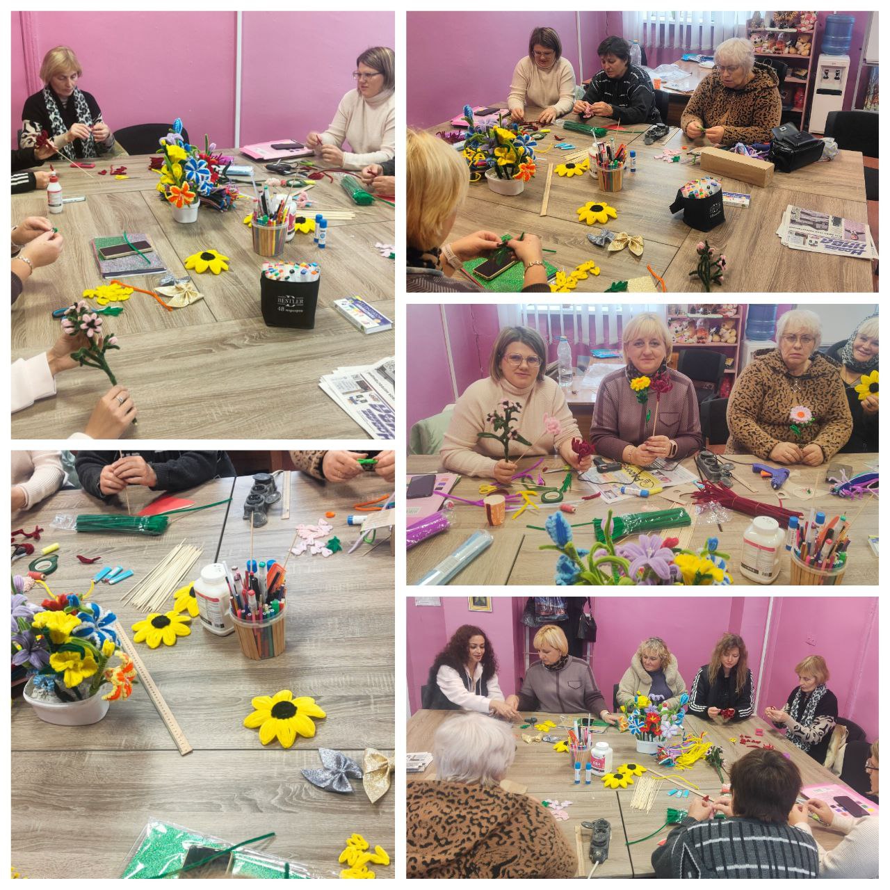 Мирненский ДК. Мастер класс по изготовлению цветов из синельной проволоки прошёл в Мирненском Доме культуры
