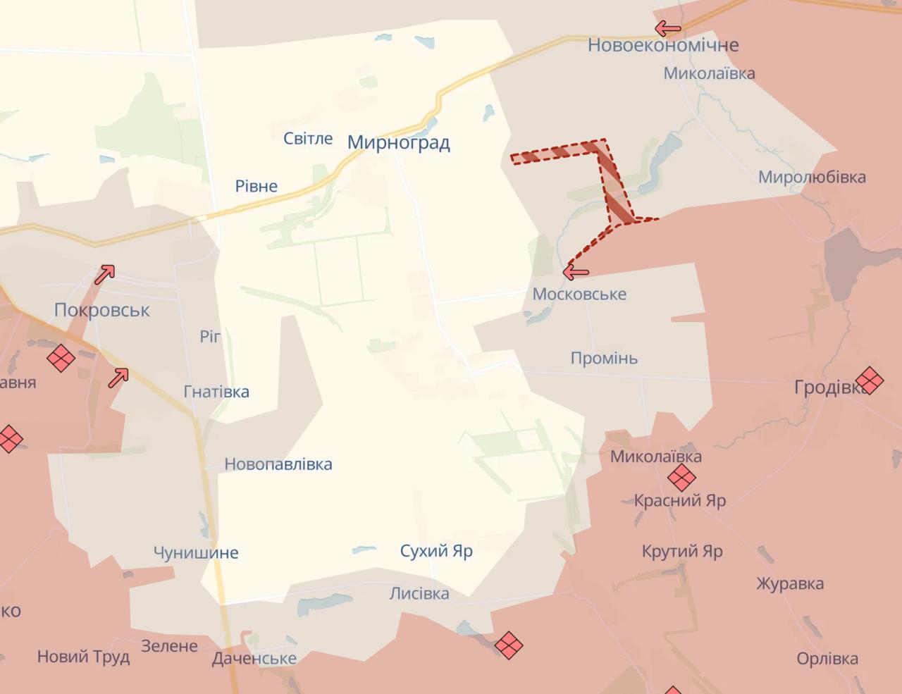 Вражеский ресурс Deep State осторожно признал продвижение ВС РФ в районе Красноармейска и Димитрова