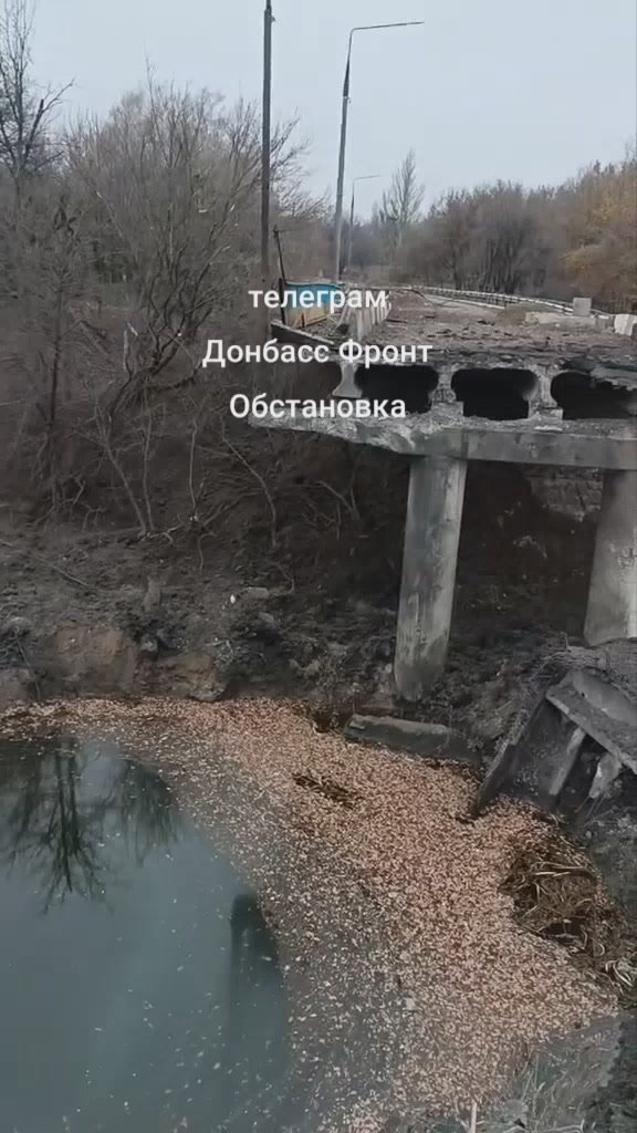Объективный контроль состояния моста через р. Волчью между н.п. Покровское и Александровка Днепропетровской области, уничтоженного ударом ФАБами с УМПК ВКС РФ в целях обеспечения безопасности правого фланга в полосе...