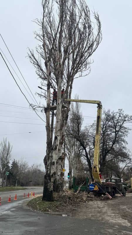 Сегодня, 13 ноября, сотрудниками МУП АГОД ДНР "ЗЕЛЕНОЕ СТРОИТЕЛЬСТВО Г.ДОНЕЦКА" проведены работы по санитарной обрезке и распилу аварийных деревьев в Ленинском внутригородском районе г. Донецка Сегодня, 13 ноября, сотрудниками МУП АГОД ДНР "ЗЕЛЕНОЕ СТРОИТЕЛЬСТВО Г.ДОНЕЦКА" проведены работы по санитарной обрезке и распилу аварийных деревьев в Ленинском внутригородском районе г. Донецка
