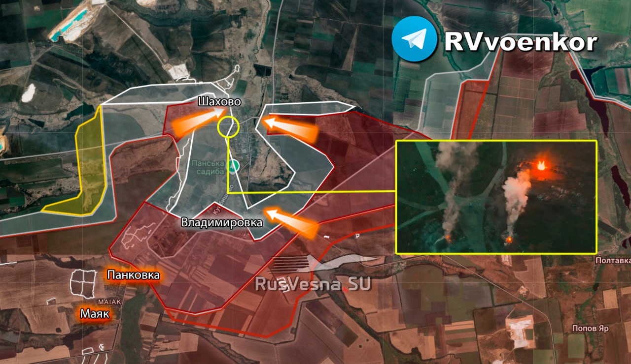 «Добропольский котёл»: Армия России продолжает ломать контрнаступ ВСУ, зачищая Шахово на Добропольском выступе!