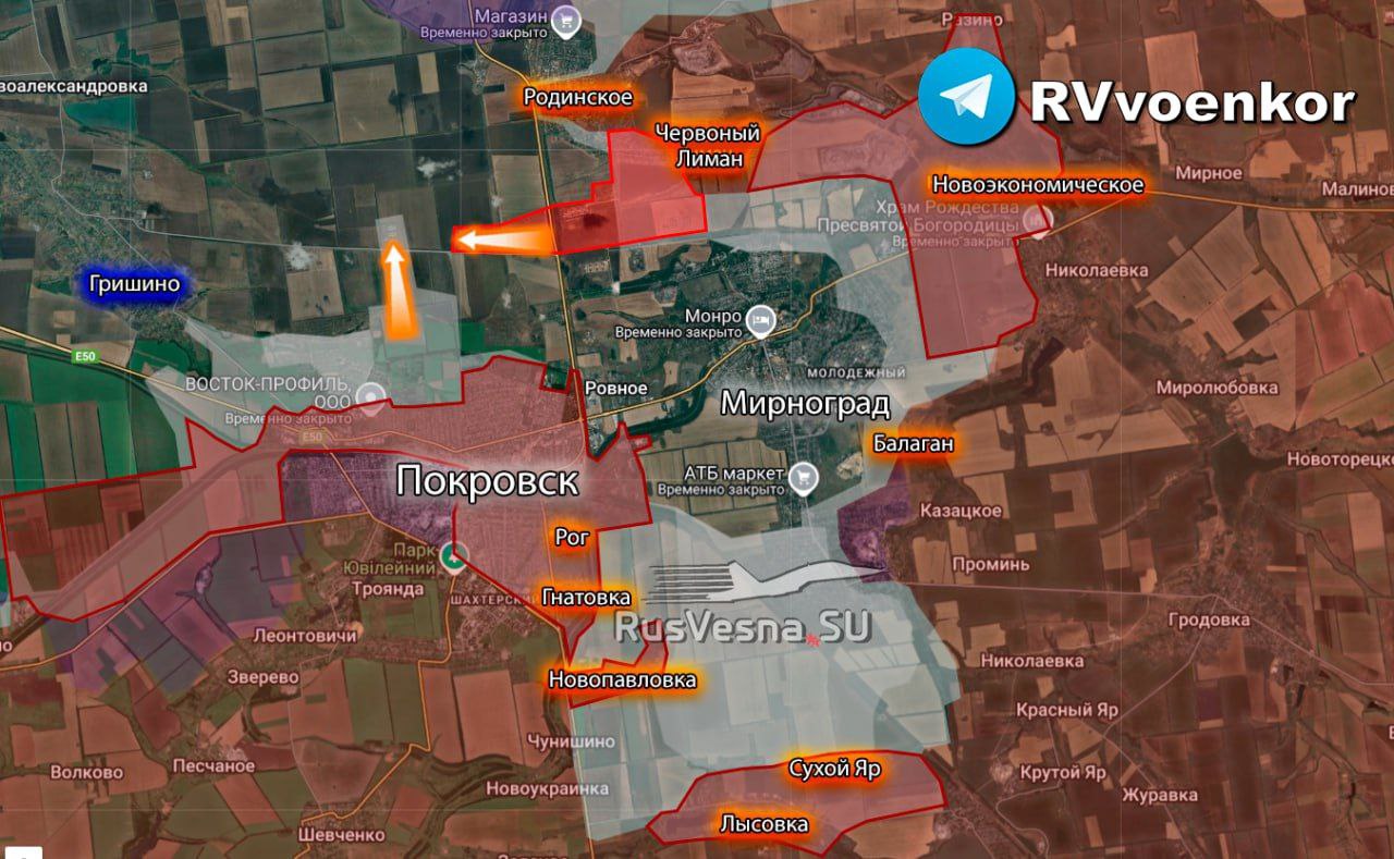 «тважные» уже прорвались на 3 км за Покровск, перерезав все пути из котла!