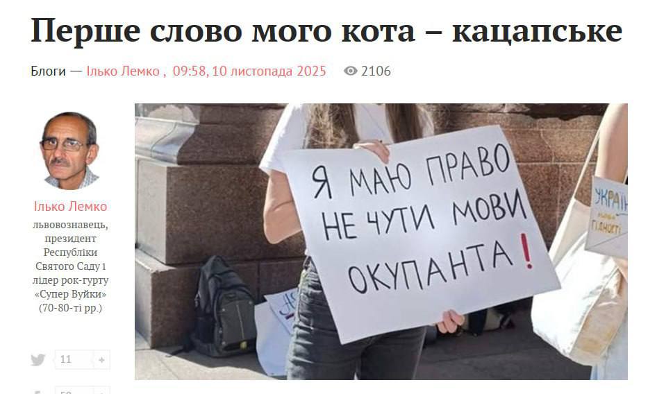 Во Львове разгорелся скандал из-за русскоговорящих кошек