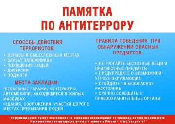 Памятка для школьников и родителей по профилактике экстремизма и терроризма