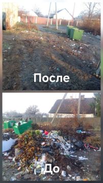 Елена Рязанцева: ГУП ДНР "ДОНСНАБКОМПЛЕКТ" произведен вывоз перенакоплений мусора объемом - 168 м3 по адресам: