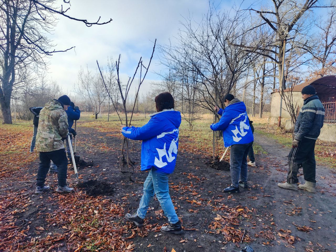 "Единая Россия" озеленяет Торез: Саженцы акации в парке у Клуба им. Кирова "Единая Россия" озеленяет Торез: Саженцы акации в парке у Клуба им. Кирова