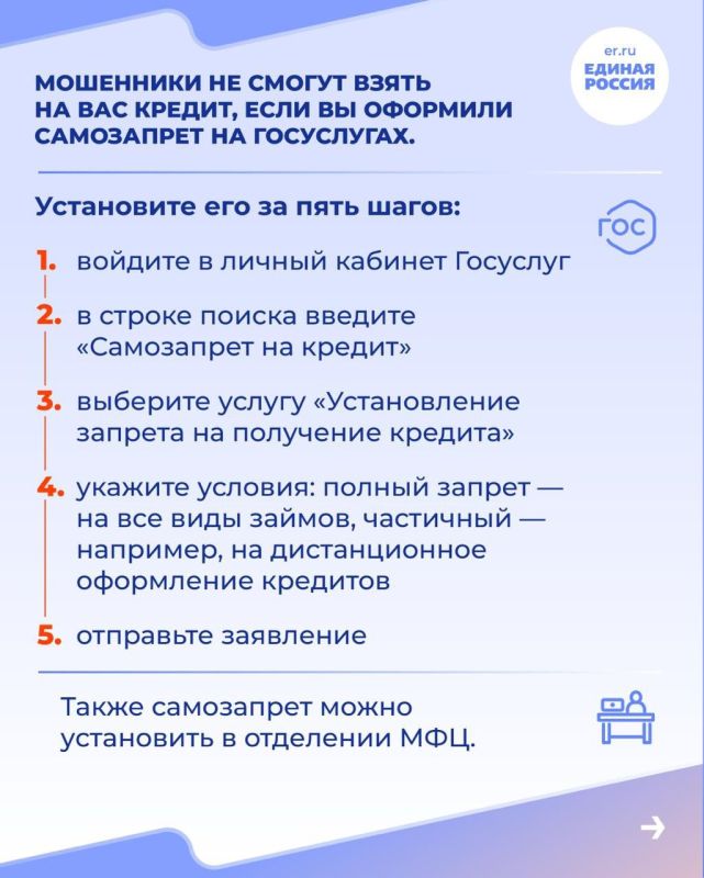 На «Госуслугах» есть возможность устанавливать самозапрет на кредиты На «Госуслугах» есть возможность устанавливать самозапрет на кредиты