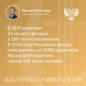 Основные заявления Министра культуры ДНР Михаила Желтякова в ходе прямой линии